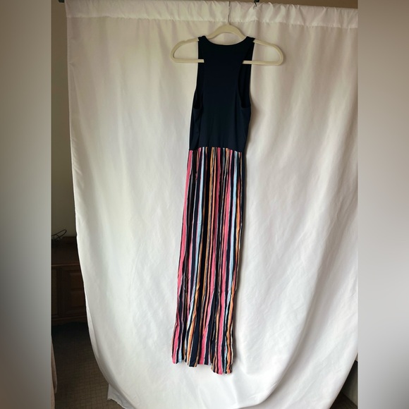 Loft Navy and multicolored stripe midi-length dress - NWOT - Picture 4 of 9